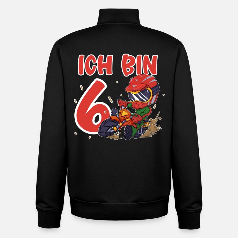 Ich Bin 6 Motocross - Unisex Organic Zip Sweatshirt von Stanley/Stella - Schwarz