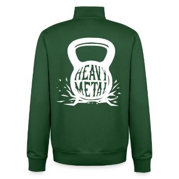 Heavy métal - Sweat zippé unisexe en coton bio Stanley/Stella - vert bouteille - Dos - AI Model Male 185 dark (185cm)