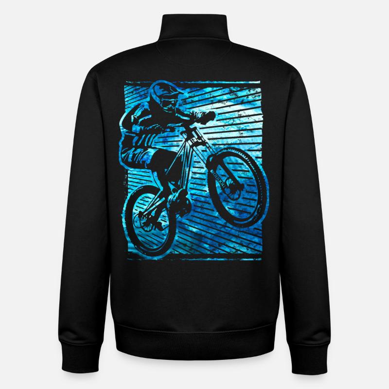 VTT | Vélo de montagne | VTT | VTT - Sweat zippé unisexe en coton bio Stanley/Stella - noir