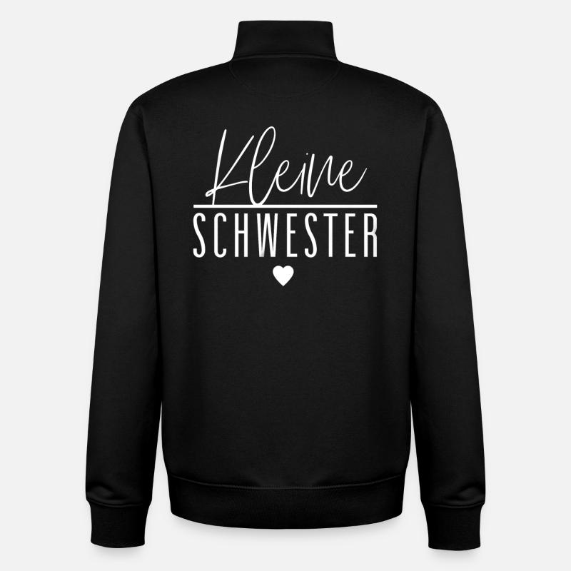Petite soeur - Sweat zippé unisexe en coton bio Stanley/Stella - noir