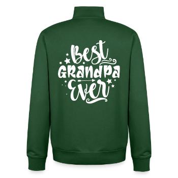 Best Grandpa Ever - Unisex Organic Zip Sweatshirt by Stanley/Stella - bottle green - Back - AI Model Male 185 dark (185cm)