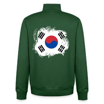 SouthKorea Flag - Unisex Organic Zip Sweatshirt by Stanley/Stella - bottle green - Back - AI Model Male 185 dark (185cm)