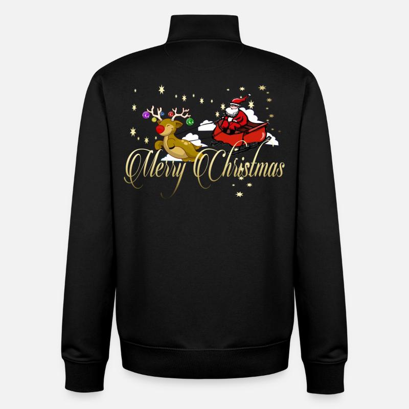 Joyeux Noël - Sweat zippé unisexe en coton bio Stanley/Stella - noir