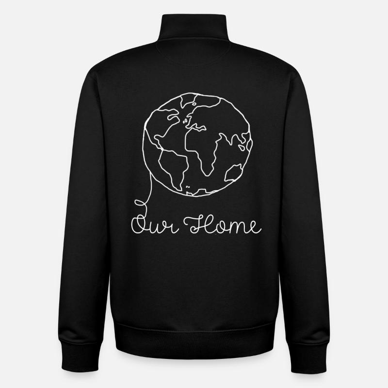 planète Terre - Sweat zippé unisexe en coton bio Stanley/Stella - noir