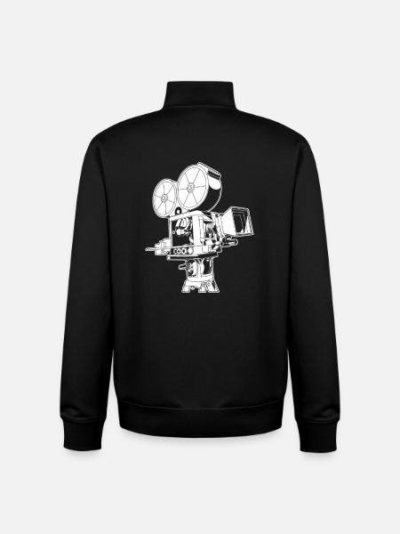 Caméra vidéo rétro - Sweat zippé unisexe en coton bio Stanley/Stella - noir