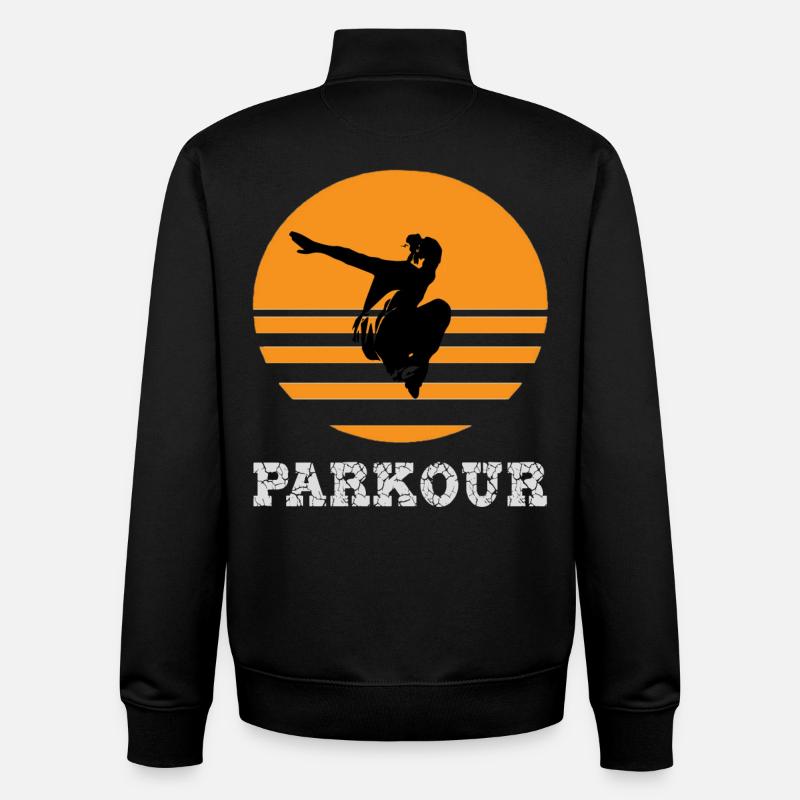 Parkour - Sweat zippé unisexe en coton bio Stanley/Stella - noir