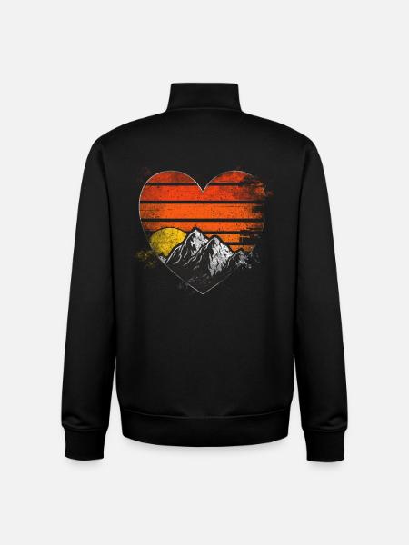 Mountains Heart - Unisex Organic Zip Sweatshirt by Stanley/Stella - black