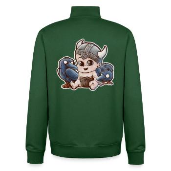odin viking baby - Unisex Organic Zip Sweatshirt by Stanley/Stella - bottle green - Back - AI Model Male 185 dark (185cm)