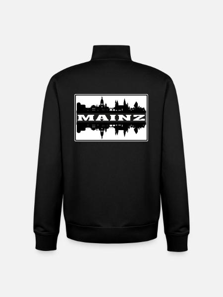 Mainz Germany Travel Souvenir Skyline Silhouette - Unisex Organic Zip Sweatshirt by Stanley/Stella - black