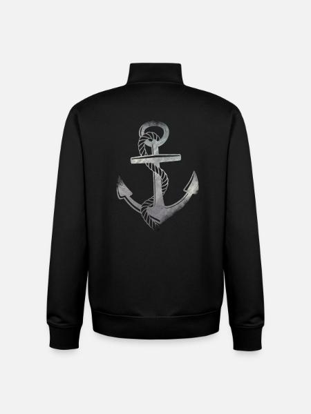 ancre - Sweat zippé unisexe en coton bio Stanley/Stella - noir
