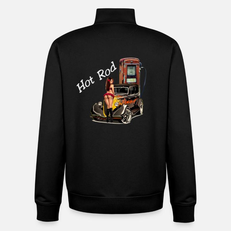 Hot Rod Glam Auto Print - Unisex Organic Zip Sweatshirt von Stanley/Stella - Schwarz