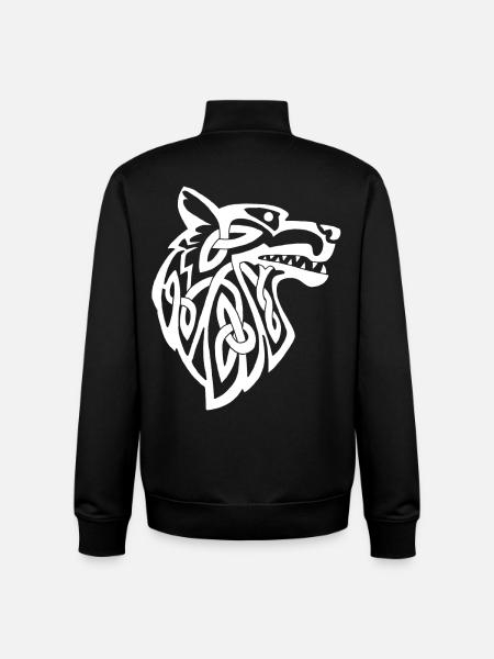 Viking white wolf - Unisex Organic Zip Sweatshirt by Stanley/Stella - black