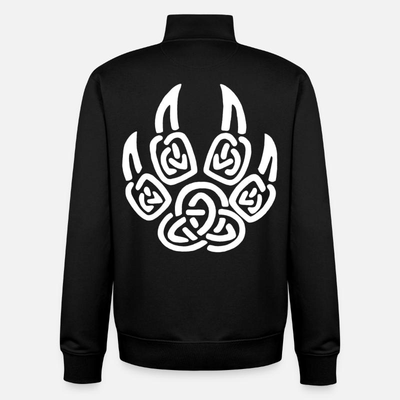 Weiße Wikinger Wolfskrallen - Unisex Organic Zip Sweatshirt von Stanley/Stella - Schwarz