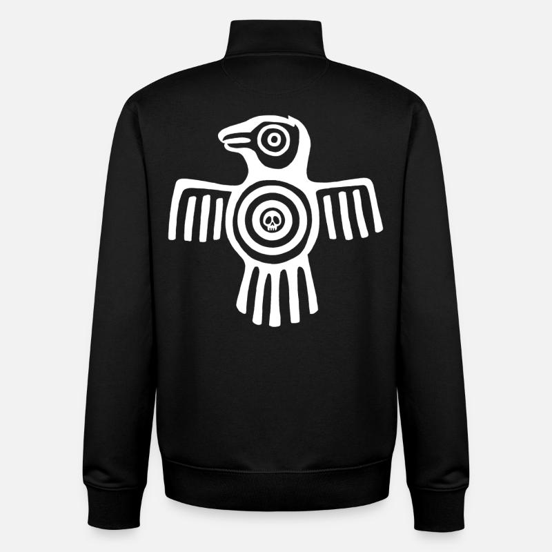 Weißer Inka-Vogel - Unisex Organic Zip Sweatshirt von Stanley/Stella - Schwarz