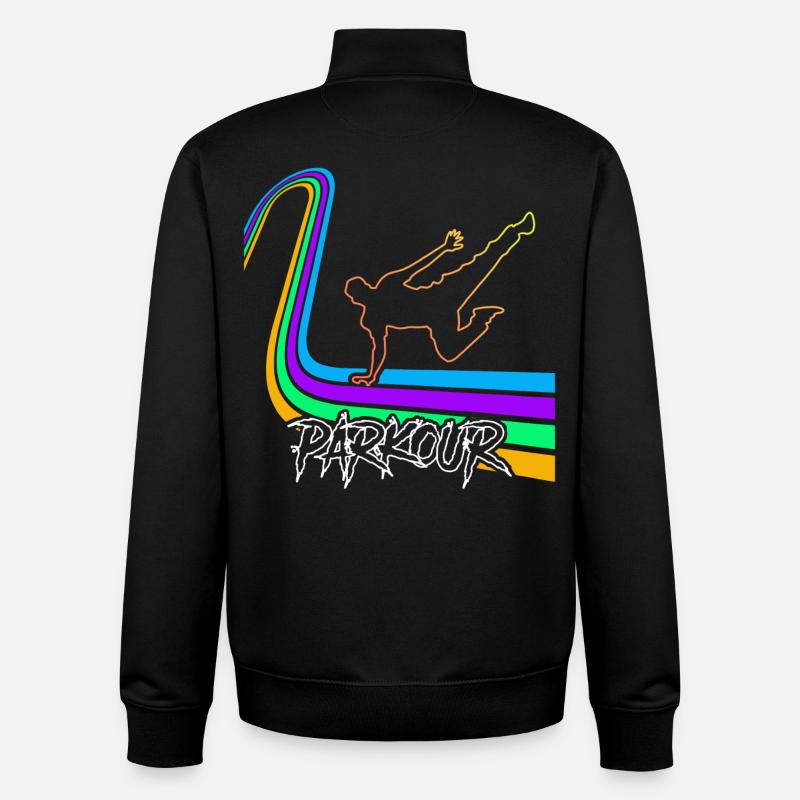 Parkour - Sweat zippé unisexe en coton bio Stanley/Stella - noir