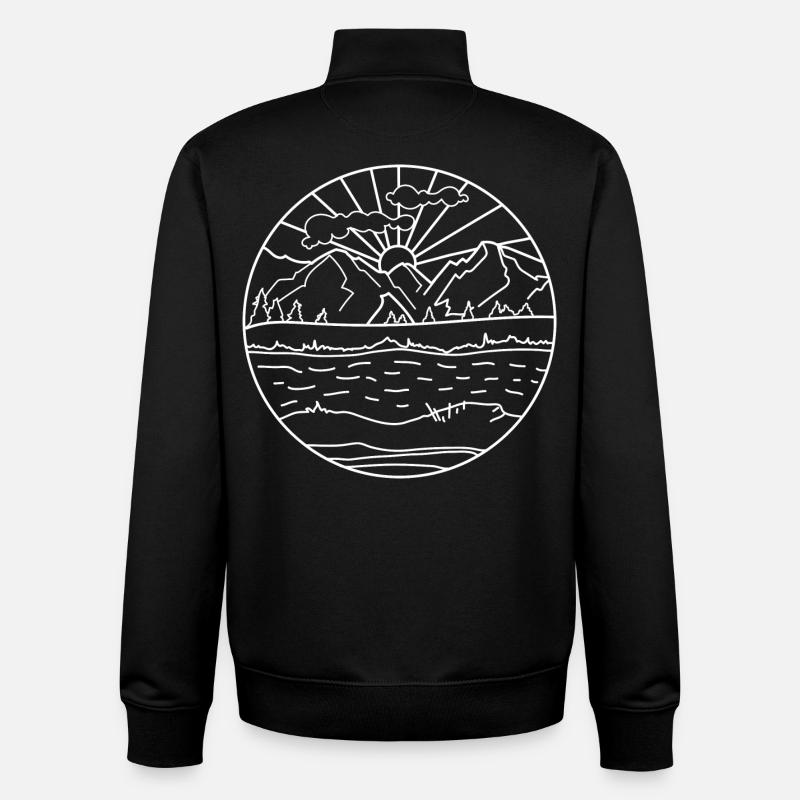 Berge Symbol - Unisex Organic Zip Sweatshirt von Stanley/Stella - Schwarz