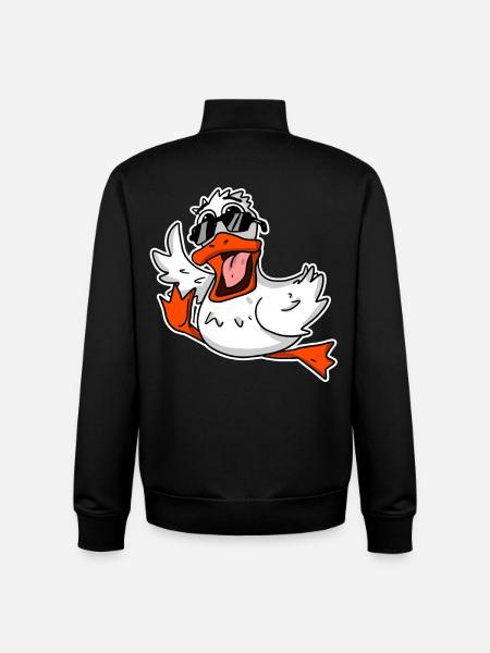 Cool duck with sunglasses - Unisex Organic Zip Sweatshirt by Stanley/Stella - black