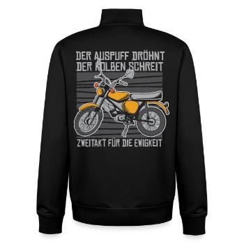 Ost Moped S51 - Unisex Organic Zip Sweatshirt von Stanley/Stella - Schwarz - Hinten - AI Model Male 185 light (185cm)