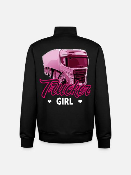 Trucker girl - Unisex Organic Zip Sweatshirt by Stanley/Stella - black