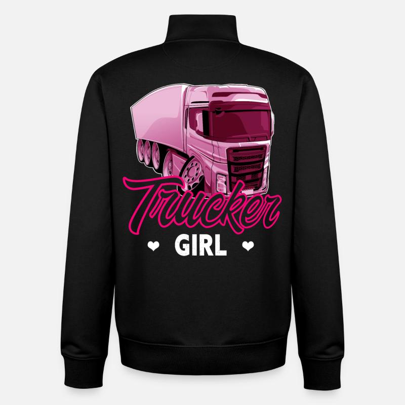 Fille de camionneur - Sweat zippé unisexe en coton bio Stanley/Stella - noir