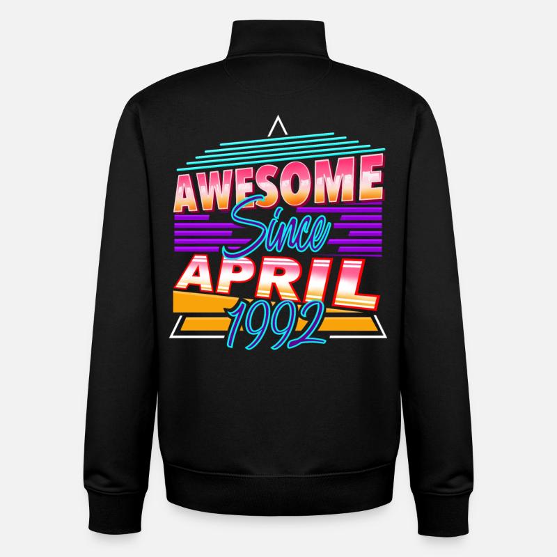 April 1992 - Unisex Organic Zip Sweatshirt von Stanley/Stella - Schwarz