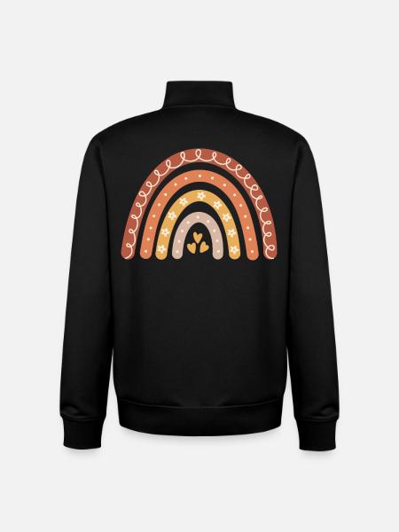 Boho Rainbow - Unisex Organic Zip Sweatshirt by Stanley/Stella - black