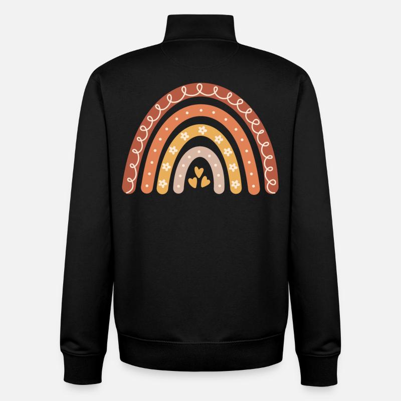 Arc-en-ciel bohème - Sweat zippé unisexe en coton bio Stanley/Stella - noir