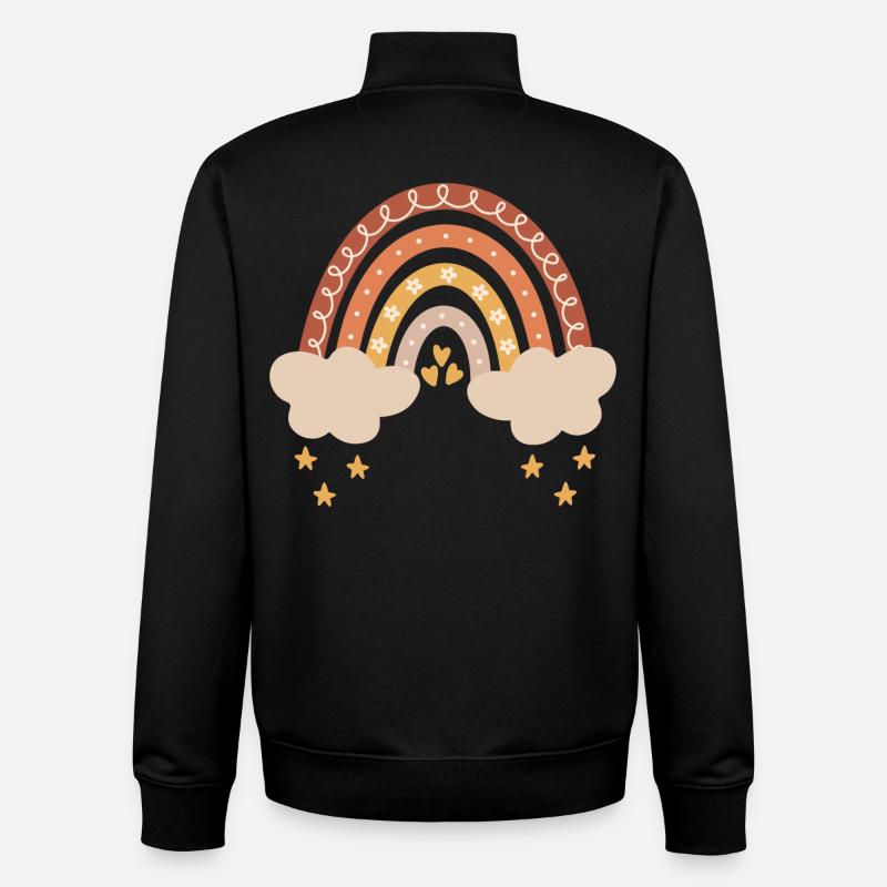 Boho Regenbogen Baby Junge Mädchen Geburt Geschenk - Unisex Organic Zip Sweatshirt von Stanley/Stella - Schwarz