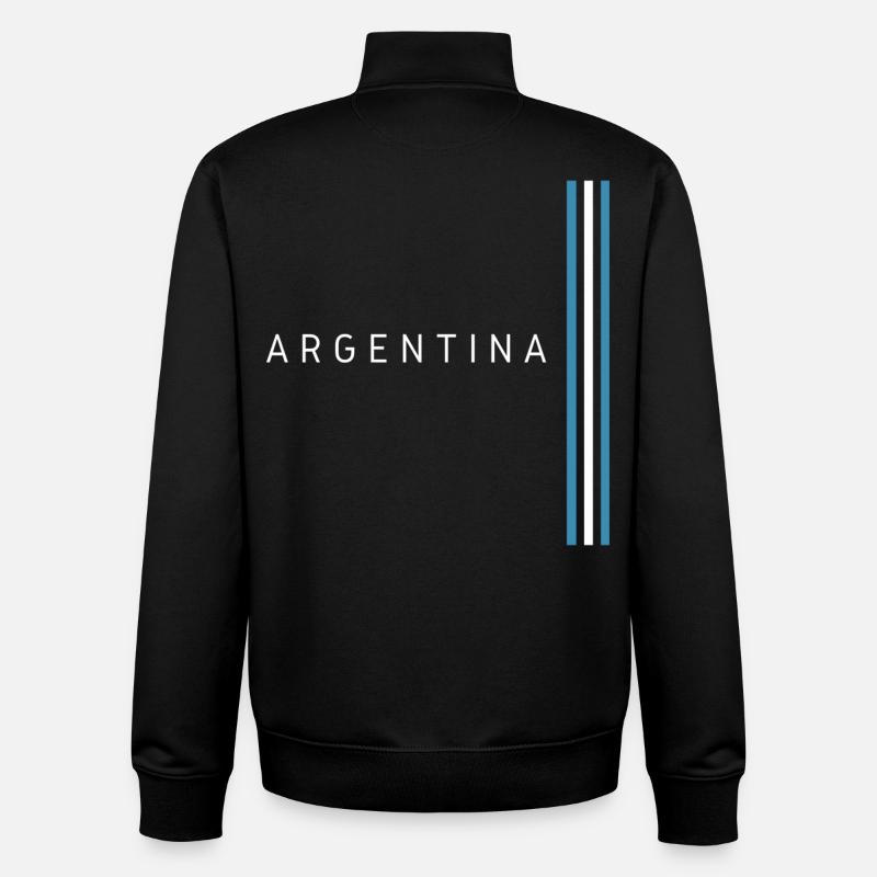 Drapeau argentin, fierté argentine - Sweat zippé unisexe en coton bio Stanley/Stella - noir