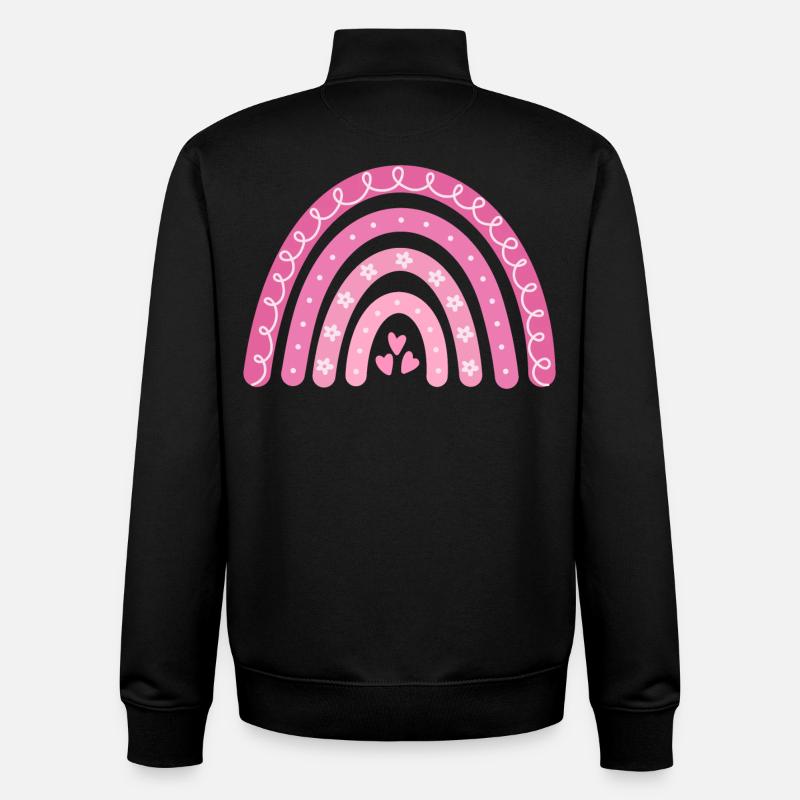 Boho Regenbogen rosa Große Schwester - Unisex Organic Zip Sweatshirt von Stanley/Stella - Schwarz