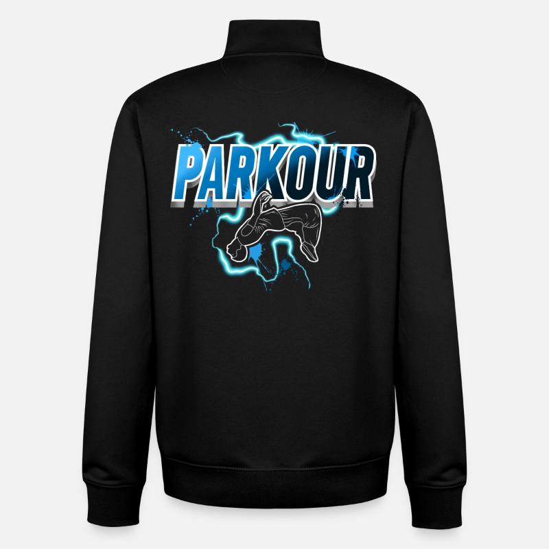 Parkour - Sweat zippé unisexe en coton bio Stanley/Stella - noir