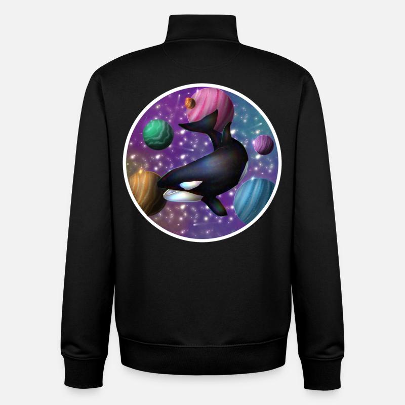 Orca im Raum - Unisex Organic Zip Sweatshirt von Stanley/Stella - Schwarz