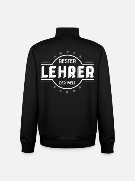 Bester Lehrer der Welt - Geschenk für Lehrer  - Unisex Organic Zip Sweatshirt von Stanley/Stella - Schwarz