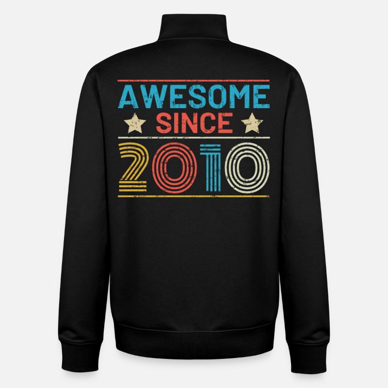 Awesome since 2010 - Unisex Organic Zip Sweatshirt by Stanley/Stella - black