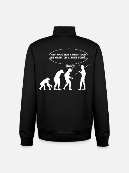 évolution inversée - Sweat zippé unisexe en coton bio Stanley/Stella - noir