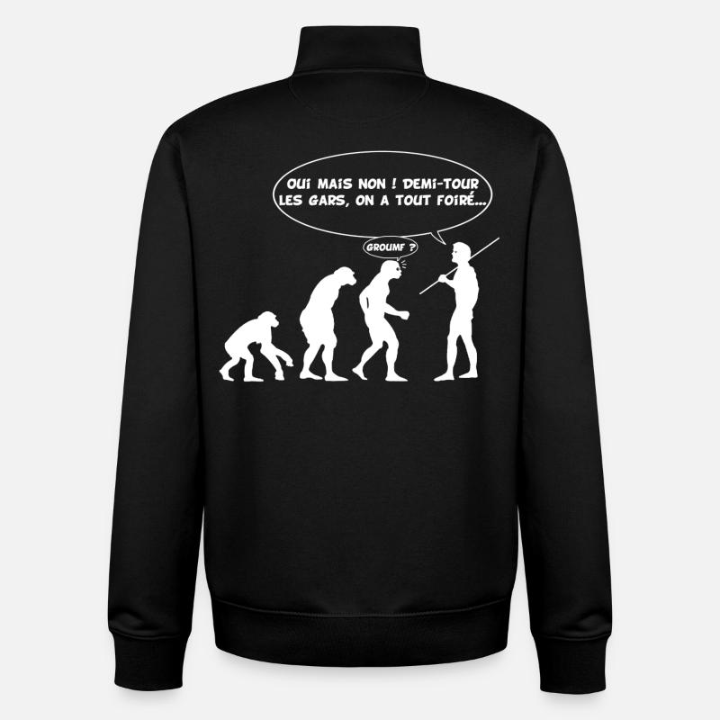 évolution inversée - Sweat zippé unisexe en coton bio Stanley/Stella - noir