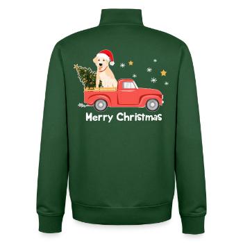 Pick-up de Noël du Labrador - Sweat zippé unisexe en coton bio Stanley/Stella - vert bouteille - Dos - AI Model Male 185 dark (185cm)