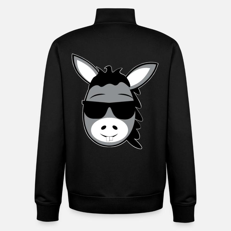 Âne - Sweat zippé unisexe en coton bio Stanley/Stella - noir