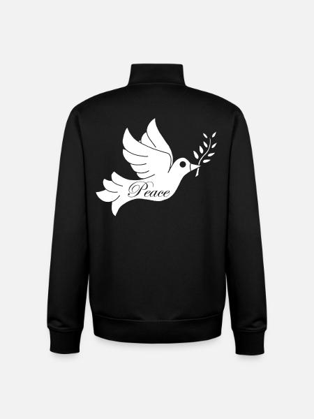 White Bird of Peace - Unisex Organic Zip Sweatshirt by Stanley/Stella - black