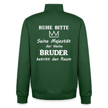 Lustiger Kleiner Bruder - Unisex Organic Zip Sweatshirt von Stanley/Stella - Flaschengrün - Hinten - AI Model Male 185 dark (185cm)