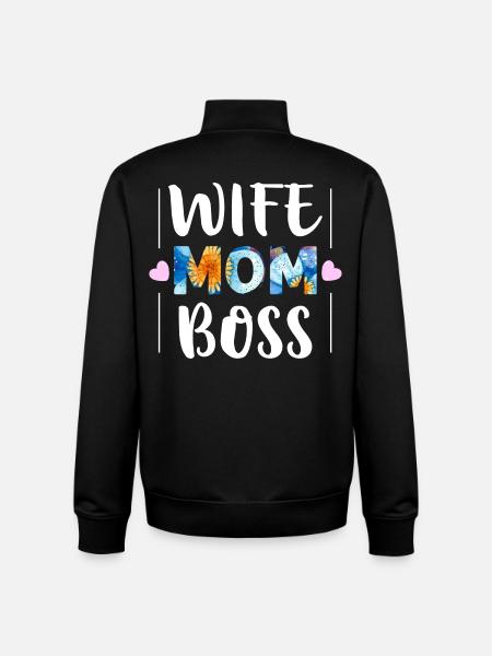 Mom - Unisex Organic Zip Sweatshirt by Stanley/Stella - black