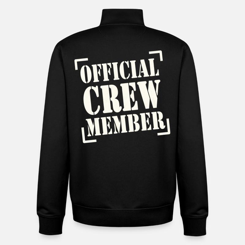 official crew member - Sweat zippé unisexe en coton bio Stanley/Stella - noir