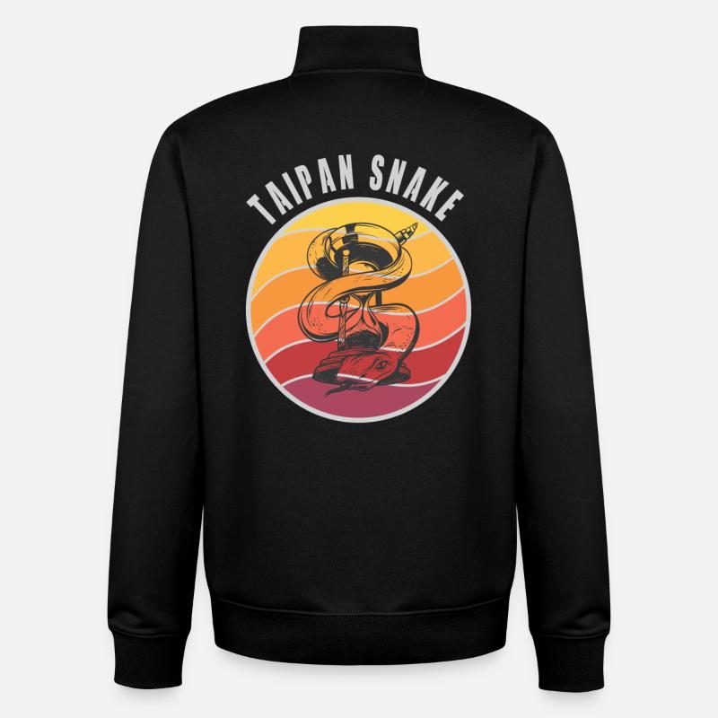 Taipan Slanger Design / Gave Idé - Stanley/Stella unisex sweatshirt med lynlås i økologisk - sort