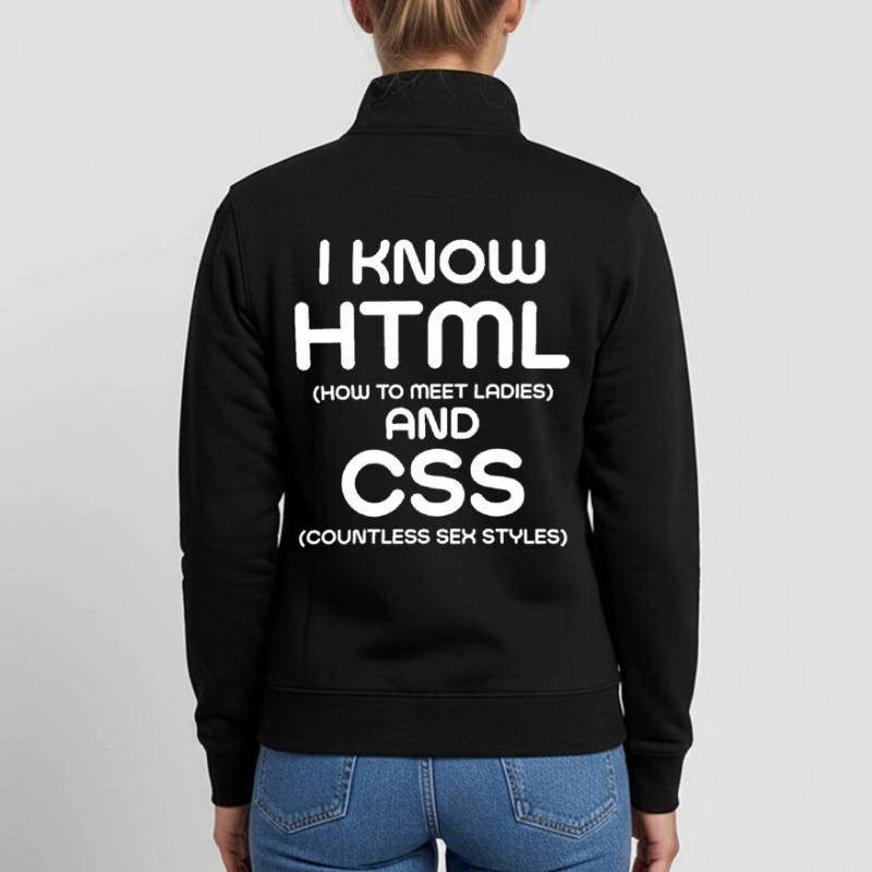 Ich kenne HTML und CSS Unisex Organic Zip Sweatshirt von Stanley/Stella