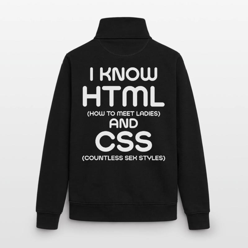 Ich kenne HTML und CSS Unisex Organic Zip Sweatshirt von Stanley/Stella