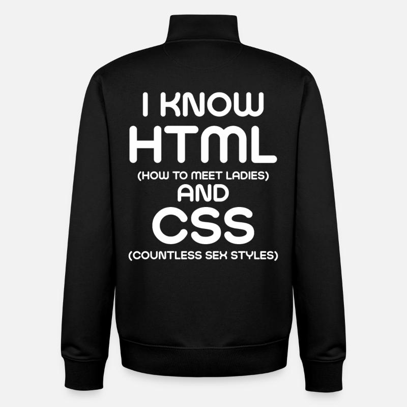 Ich kenne HTML und CSS - Unisex Organic Zip Sweatshirt von Stanley/Stella - Schwarz