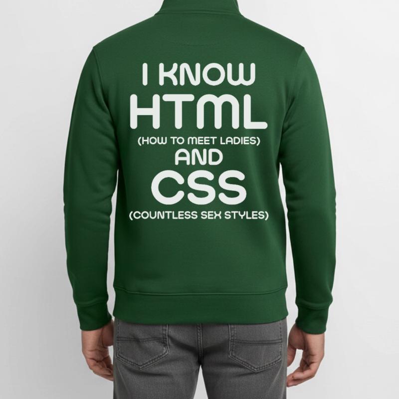Je connais html et CSS Sweat zippé unisexe en coton bio Stanley/Stella
