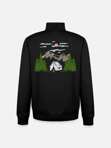Camping Camping Mountain Motif Gift Idea - Unisex Organic Zip Sweatshirt by Stanley/Stella - black