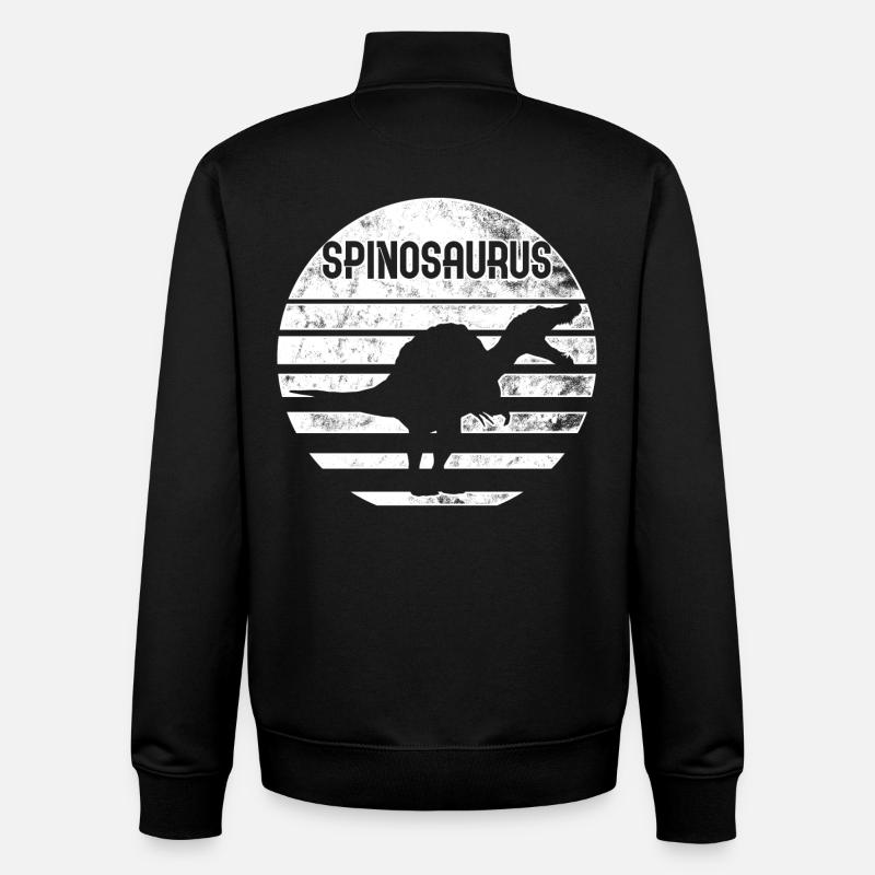 SPINOSAURUS - Sweat zippé unisexe en coton bio Stanley/Stella - noir