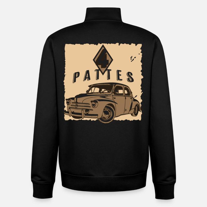 4 PATTES - Sweat zippé unisexe en coton bio Stanley/Stella - noir